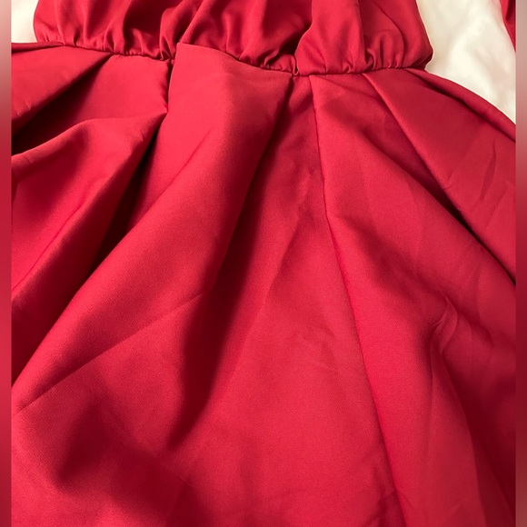 NWT Red High Neck Ruffle Detail Mini Dress - Picture 5 of 6